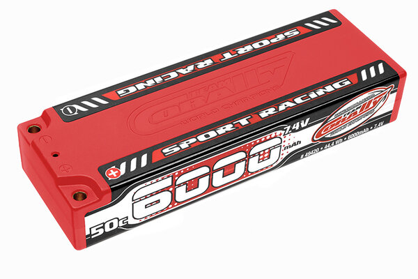 Corally (Team Corally) 6000mAh 7.4v 2S 50C Hardcase Sport Racing LiPo Battery -