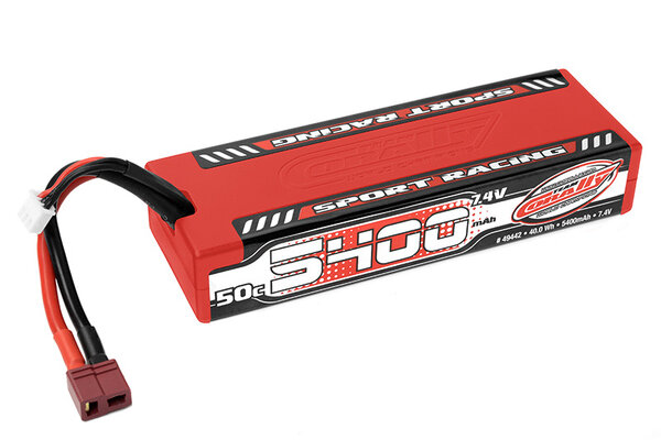 Corally (Team Corally) 5400mAh 7.4v 2S 50C Hardcase Sport Racing LiPo Battery with