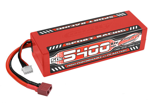 Corally (Team Corally) 5400mAh 11.1v 3S 50C Hardcase Sport Racing LiPo Battery with