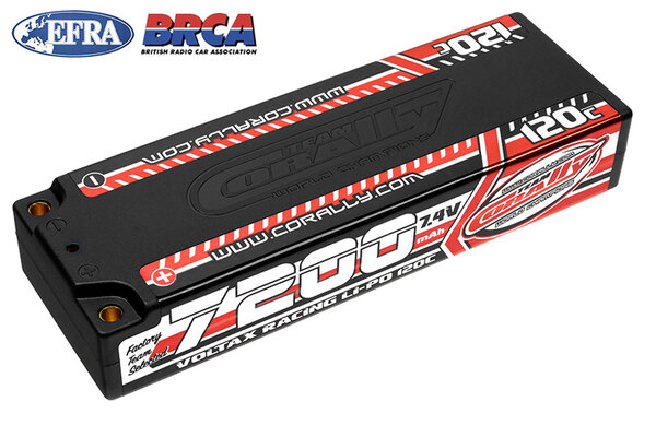Corally (Team Corally) Voltax 120C LiPo Battery 7200mAh 7.4V Stick 2S 4mm B