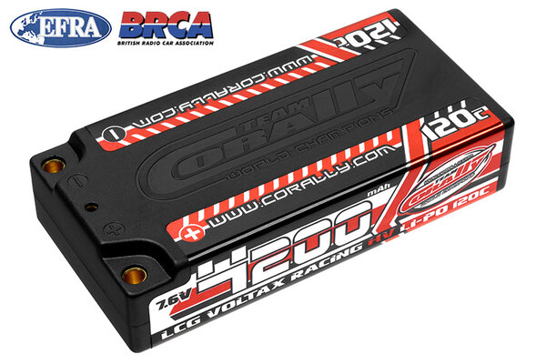 Corally (Team Corally) 4200mAh 7.6v 2S 120C Voltax LCG Shorty Hardcase Lipo