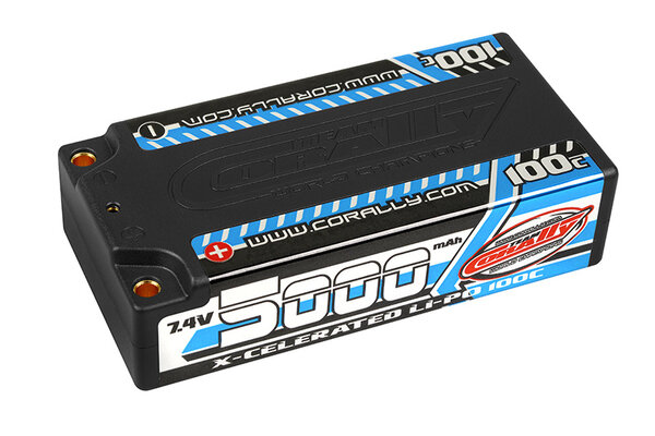 Corally (Team Corally) 5000mAh 7.4v 2S 100C X-Celerated Hardcase Lipo