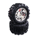 DHK Hobby Tires With Foam, Maximus - Mounted On Chrome Wheels (2)