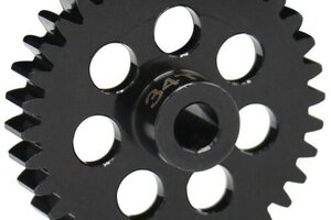Hot Racing HRANSG34M1 34 Tooth Steel Mod 1 Pinion Gear, 5mm