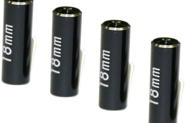 Hot Racing Aluminum Standoff Post Link 6X18mm w/ M3 Threads, Black