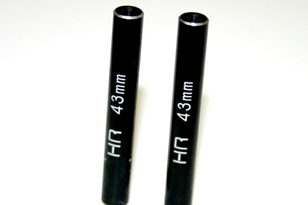 Hot Racing Aluminum Standoff Post Link 6x43mm w/ M3 Threads, Black