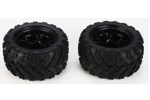 DHK Hobby Tires, Mounted on Black Wheels (2pc) - Zombie