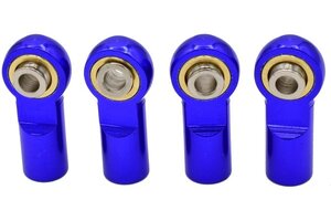 Hot Racing Blue Push Rod Ends, 7075 Aluminum (4pcs)