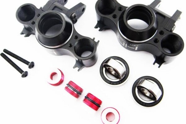Hot Racing Heavy Duty Aluminum/Carbon Fib Axle Carriers-Black
