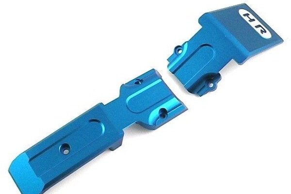Hot Racing Aluminum Front Skid Plate (Blue), for Traxxas Revo