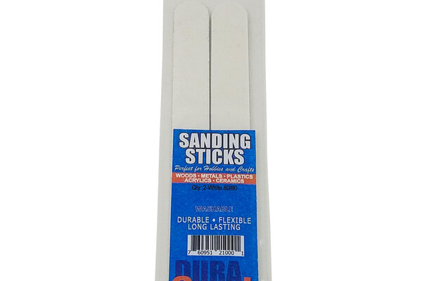 Durasand Sanding Sticks, 2 Pieces Bagged, 80/80, White