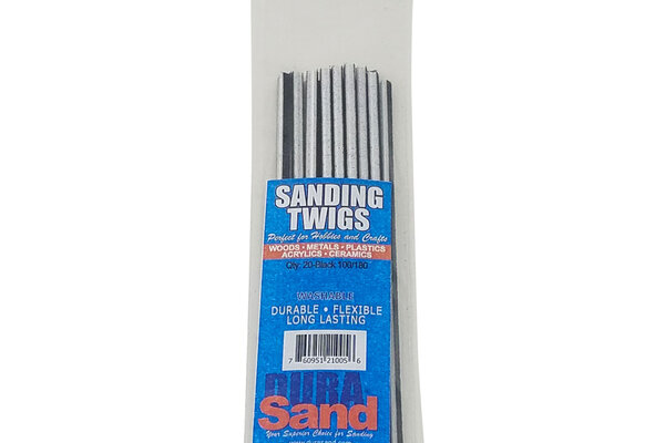 Durasand Sanding Twigs, 20 Pieces Bagged, 100/180 Black