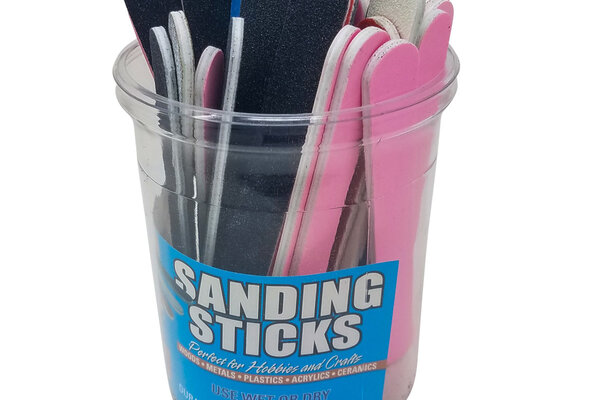 Durasand Sanding Sticks, 50 Piece Bucket, Assorted Grits &