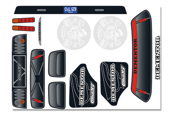 Corally (Team Corally) Body Decal Sheet  - Dementor XP 6S - 1 pc