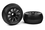 Corally (Team Corally) Off-Road 1/8 Monster Truggy Tires - Glued on Black Rims