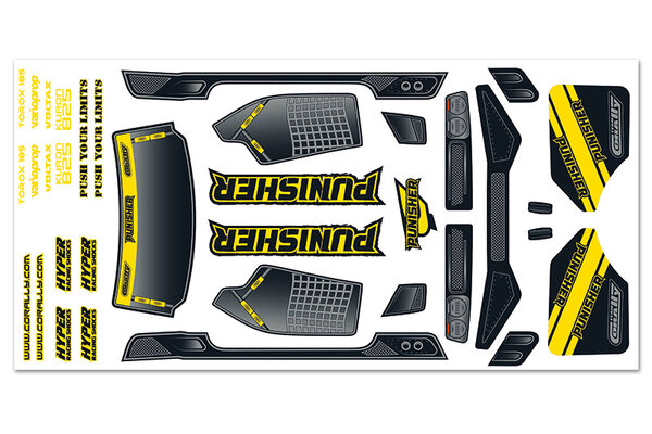 Corally (Team Corally) Team Corally Body Decal Sheet Punisher XP