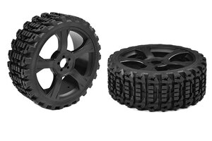 Corally (Team Corally) Off-Road 1/8 Buggy Tires Xprit Glued on Black Rims