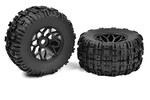 Corally (Team Corally) COR00180-612  Off-Road 1/8 MT Tires Mud Claw Glued on Black Rims