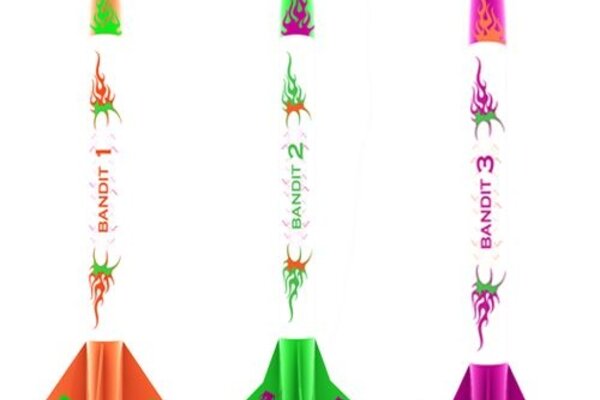 Estes Rockets EST2435  3 Bandits Model Rockets Kit, E2X, (3 Rockets)