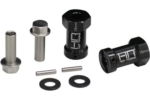 Hot Racing 15mm Wheel Hub Extensions w/ 12mm Hex, for Axial SCX