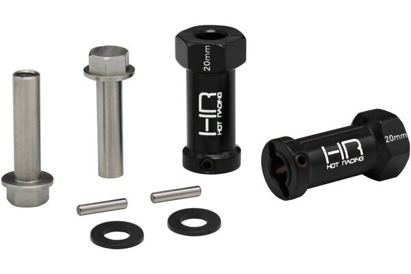 Hot Racing 20mm Wheel Hub Extensions w/ 12mm Hex, for Axial SCX