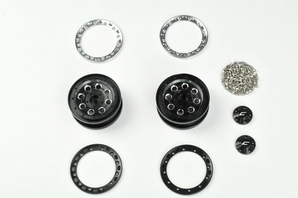 Cross RC CNC Aluminum Wheels, Black (pr.) SG4, SR4