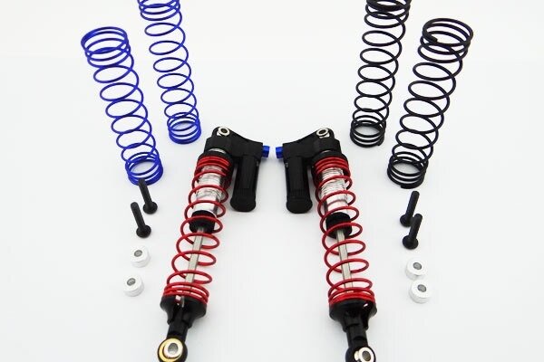 Hot Racing Aluminum Piggyback Shocks w/ Adj. Rebound, for SCX10