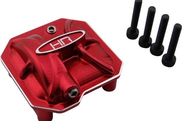 Hot Racing Aluminum AR44 Axle Diff Covers Red, for Axial SCX II