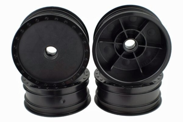 DE Racing Borrego Buggy Wheels for Assoc B4/Front/Black/4pcs
