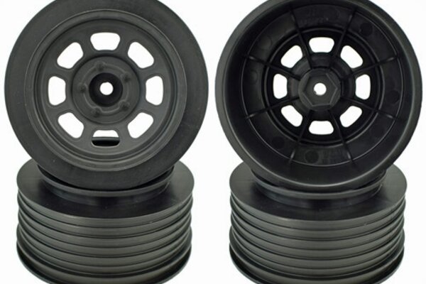 DE Racing Speedway Short Course Wheels, for Traxxas Slash Front, Black