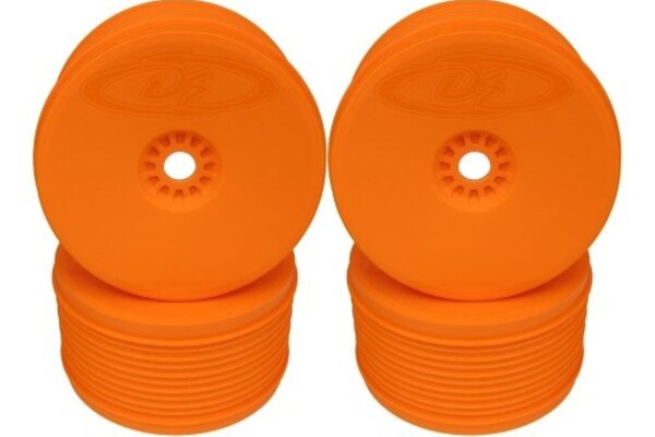 DE Racing Speedline Plus 1/8 Truggy Wheels Orange (4 Pack)