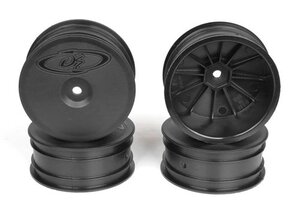 DE Racing Speedline Buggy Wheels for AE B64 and TLR22 3.0 Front, Black