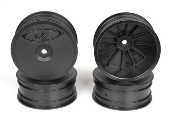 DE Racing Speedline Buggy Wheels for AE B64 and TLR22 3.0 Front, Black