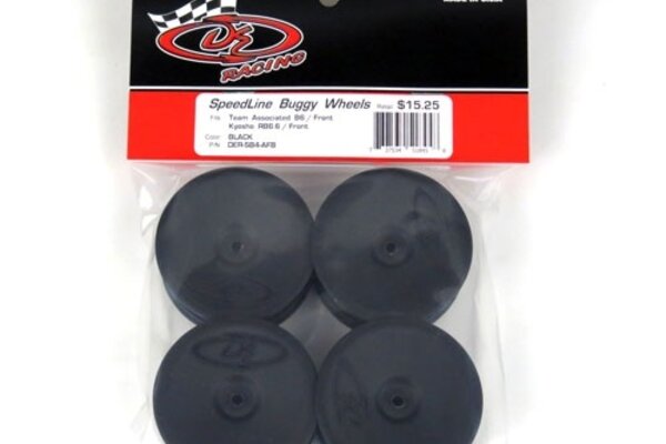 DE Racing Speedline Buggy Wheels-Assoc B6/Kyosho RB6/Front/Black/4pcs