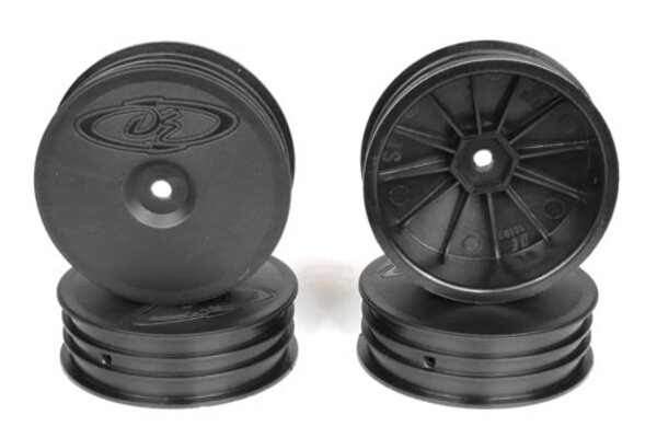 DE Racing Slim Speedline Buggy Wheels, Front, Black, 4pcs