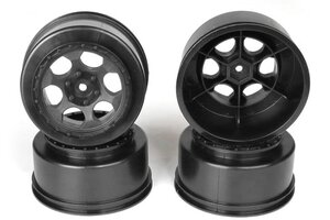 DE Racing Trinidad SC Wheels-Assoc SC5M- SC10-ProSC/+3mm/Black/4pcs