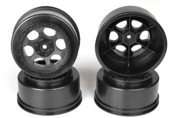 DE Racing Trinidad SC Wheels-Assoc SC5M- SC10-ProSC/+3mm/Black/4pcs
