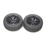 DHK Hobby Tires, Front - Mounted on Black Wheels (2 pcs) - Wolf 2