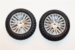 DHK Hobby Tires , Front - Mounted on Chrome Wheels (2pcs) - Wolf 2