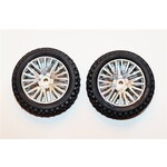 DHK Hobby Tires, Rear - Mounted on Chrome Wheels (2pcs) - Wolf 2