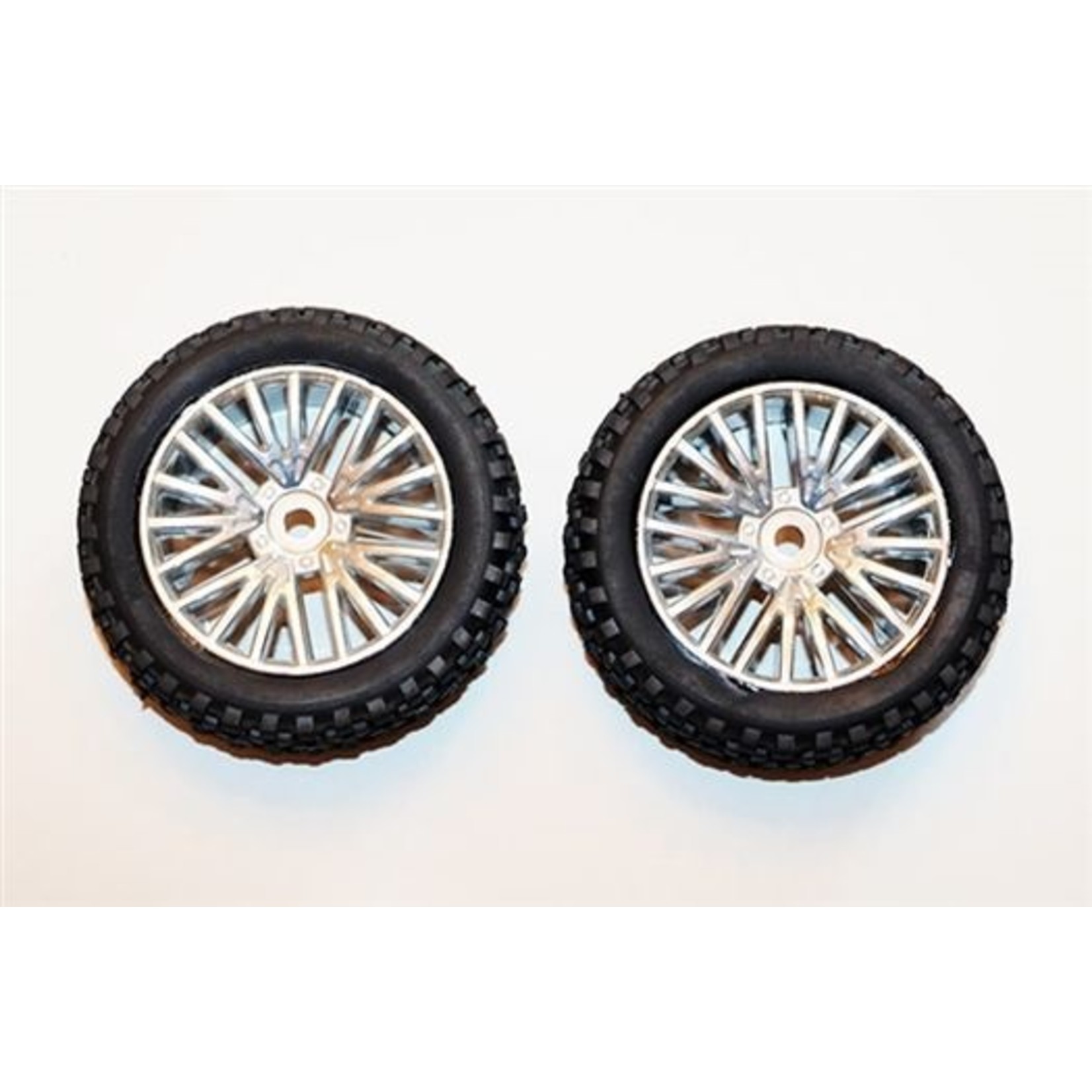 DHK Hobby Tires, Rear - Mounted on Chrome Wheels (2pcs) - Wolf 2
