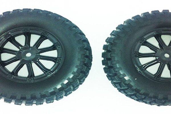 DHK Hobby Tire Complete (Black Rims) (2pcs) SCT