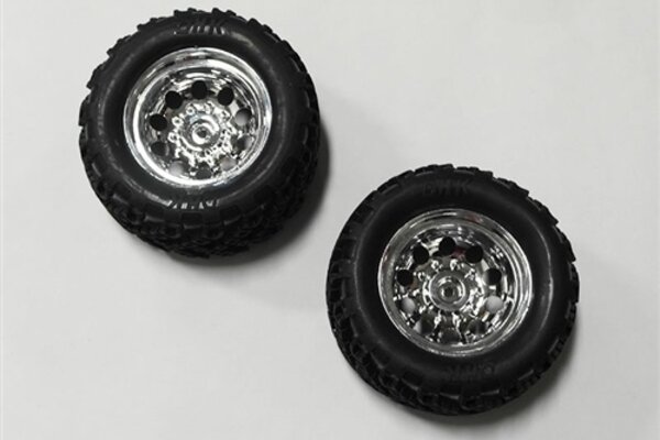 DHK Hobby Tire Complete (Chrome Wheels) (2) - Crosse Brushless