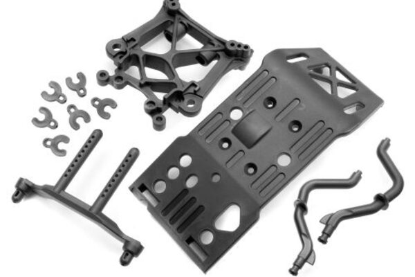 HPI Racing HPI85234  Skid Plate/Body Mount/Savage X Shock Tower Set