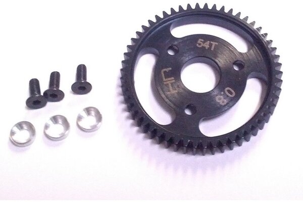 Hot Racing HRASJT254  Hot Racing 32P Steel Spur Gear for Traxxas Slash 4x4/Stampede 4x4 (Silver) (54T)