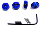 Hot Racing Blue Aluminum Locking 12mm Wheel Hex Kit