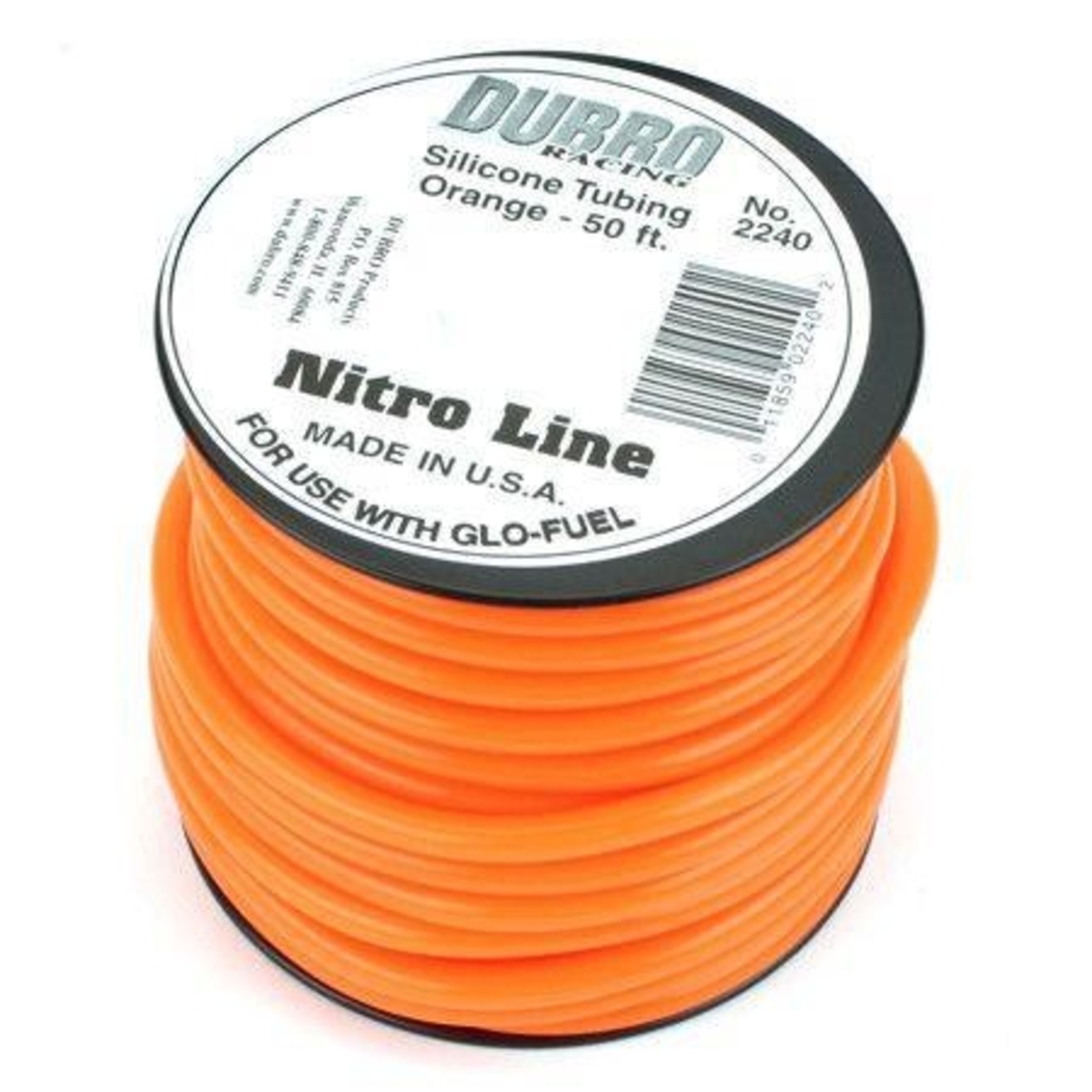 Dubro 50' Nitro Line Silicone Fuel Tubing-Orange