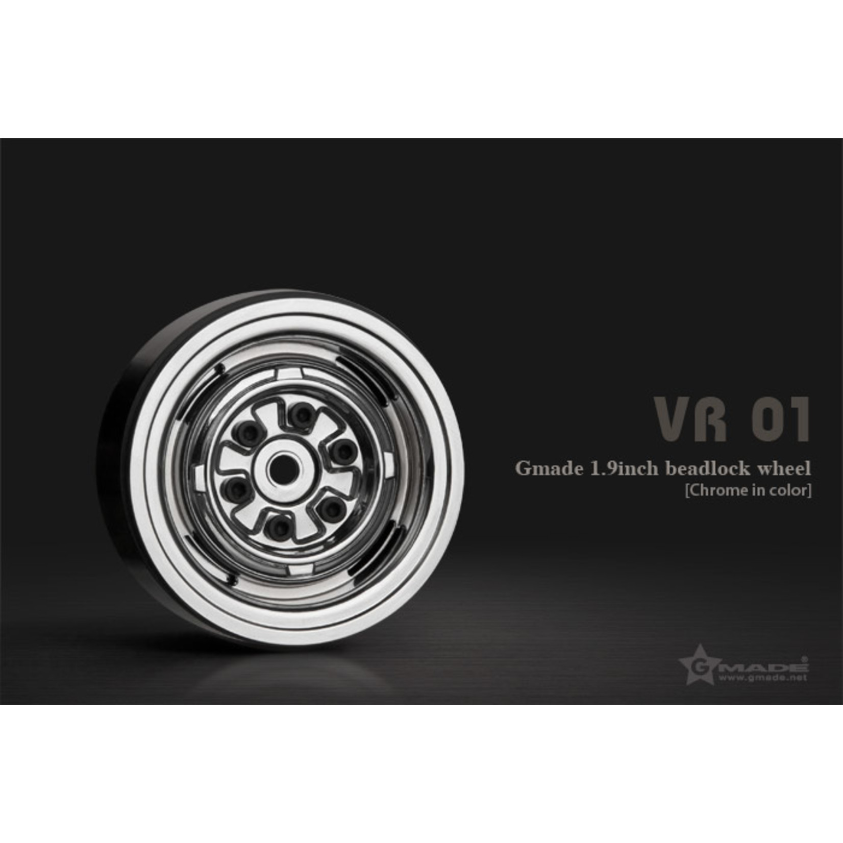 Gmade 1.9 VR01 Beadlock Wheels (Chrome) (2)