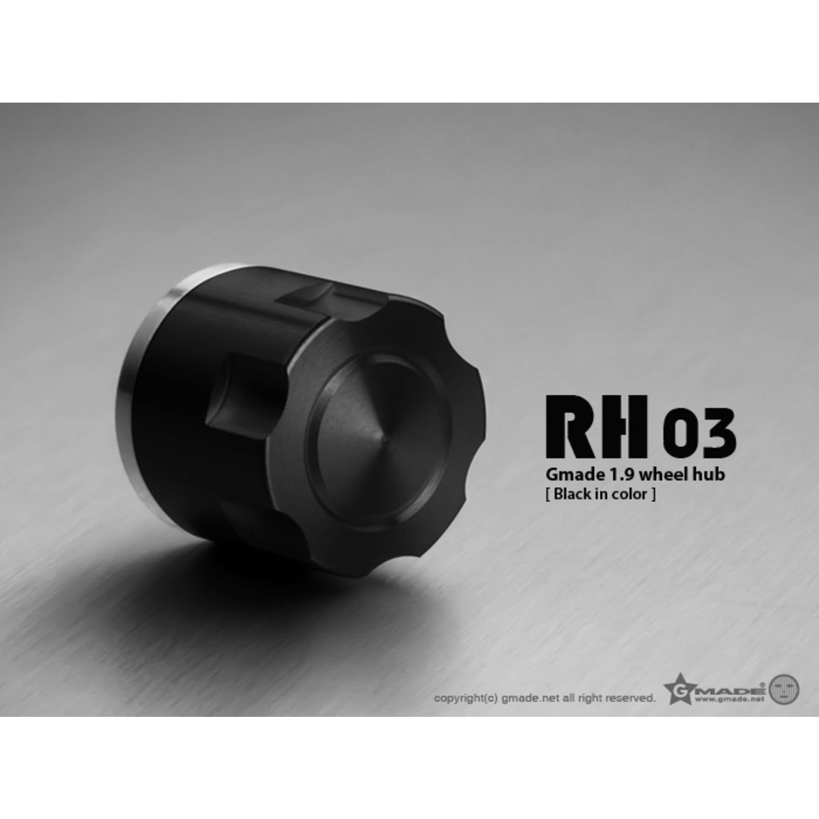 Gmade 1.9 RH03 Wheel Hubs (Black) (4)