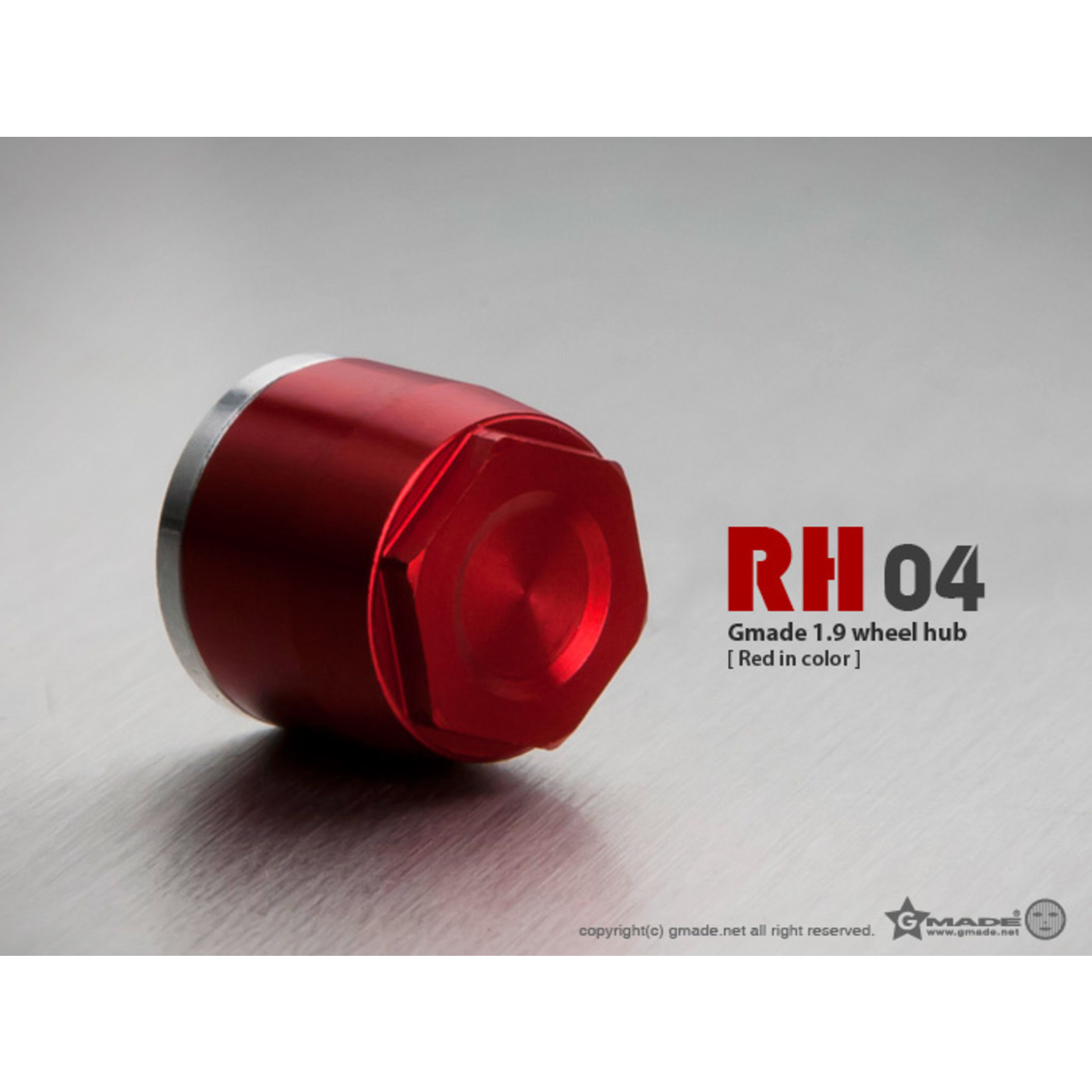 Gmade 1.9 RH04 Wheel Hubs (Red) (4)